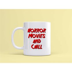 horror movies & chill ceramic mug