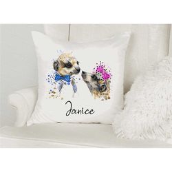 personalised meerkat cushion, meerkat lover pillow, personalised pillow cushion, meerkat home decor