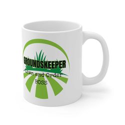 groundskeeper coffee mug, lawn boss, landscaper cup, best groundskeeper, greenkeeper gift