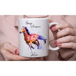 personalised horse mug, horse whisperer coffee tea cup, horse lover gift, gifts for her, handmade in the uk