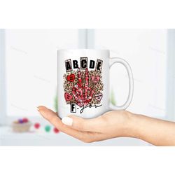 abcdefu mug, gothic theme coffee/ tea cup, fun novelty song gifts, handmade in the uk