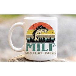 fishing mug, novelty milf coffee / tea cup, man i love fishing, fishing lover gifts, in the uk