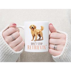funny golden retriever ceramic coffee mug. humorous coffee mug. funny cute dog drinkware for proud fur parents. retrievi