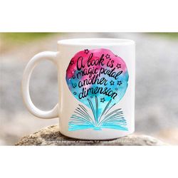 book lover mug, readers coffee tea cup, a book is a magic portal to another dimension, book enthusiast's gift in the uk