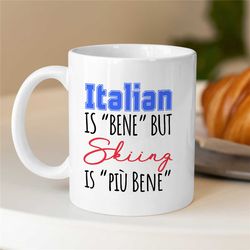 perfect cup for winter enthusiasts, beautiful skiing mug, ski instructor appreciation gift, ski mug, birthday present fo