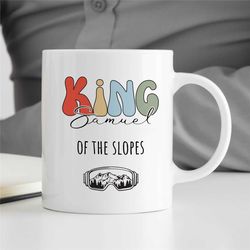 custom ski mug for winter enthusiasts, personalized skiing present, customizable winter sports gift, unique birthday pre