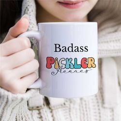 personalized pickleball mug, custom gift for pickleball lover, customizable mug for pickleball partner, gift for men and