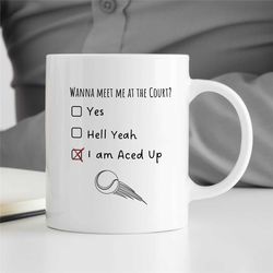 fathers day tennis gift, tennis teacup, tennis coach gift, tennis gifts for dad, gift for boyfriend, mug for him, tennis