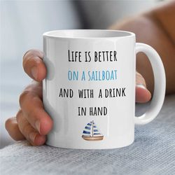 captain gift idea, perfect present for boat owner, sailboat dad mug, birthday present for sailing lover,gift for him,ann