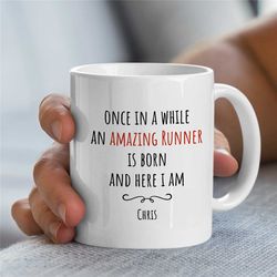 customizable mug for joggers, custom trail running gifts, personalized ultrarunner mug, gift idea for runners, 5k runnin