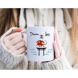 dragon lunar new year coffee mug - year of the dragon 2024 - chinese zodiac gift - ancient astrology - dragon traits -un