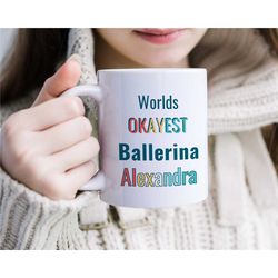 personalized mug for ballet dancers, custom ballet teacher mug, customizable gift for ballet teacher, unique dance gifts