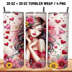 girl valentine 20oz tumbler wrap sublimation