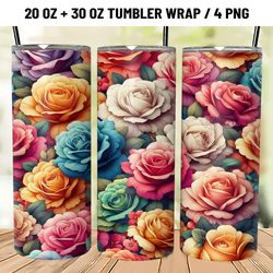 rose skinny tumbler wrap sublimation png
