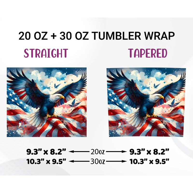 Patriotic Eagle Tumbler Wrap 4th Of July PNG 1