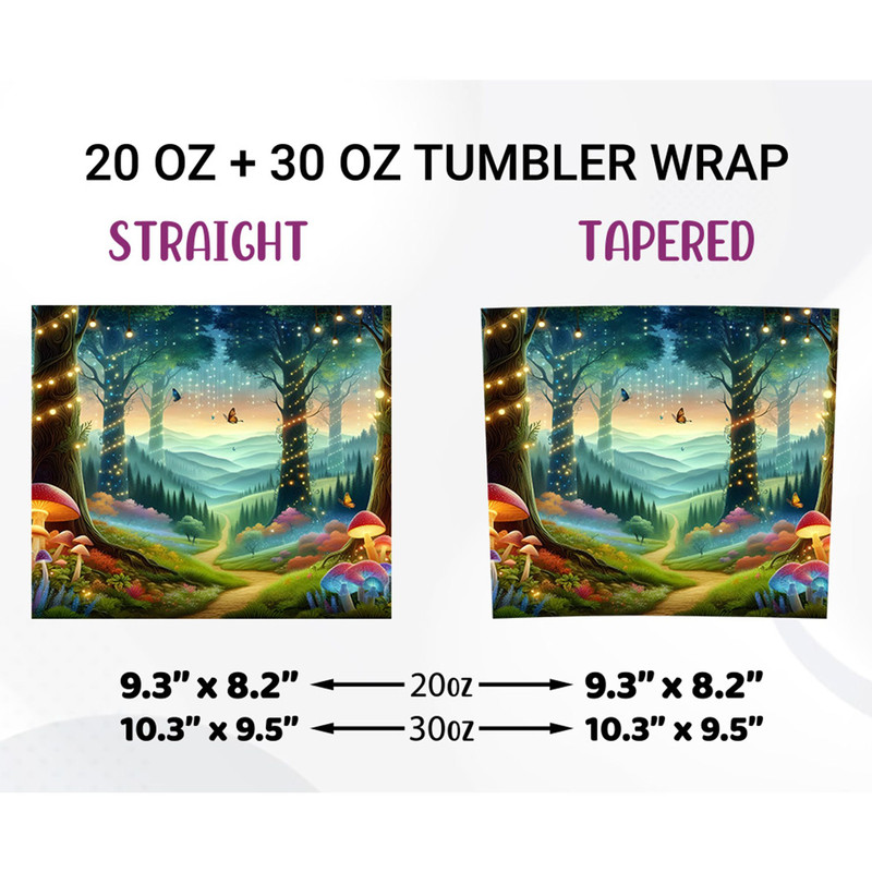 Colorful Forest Tumbler Wrap 20oz PNG 1