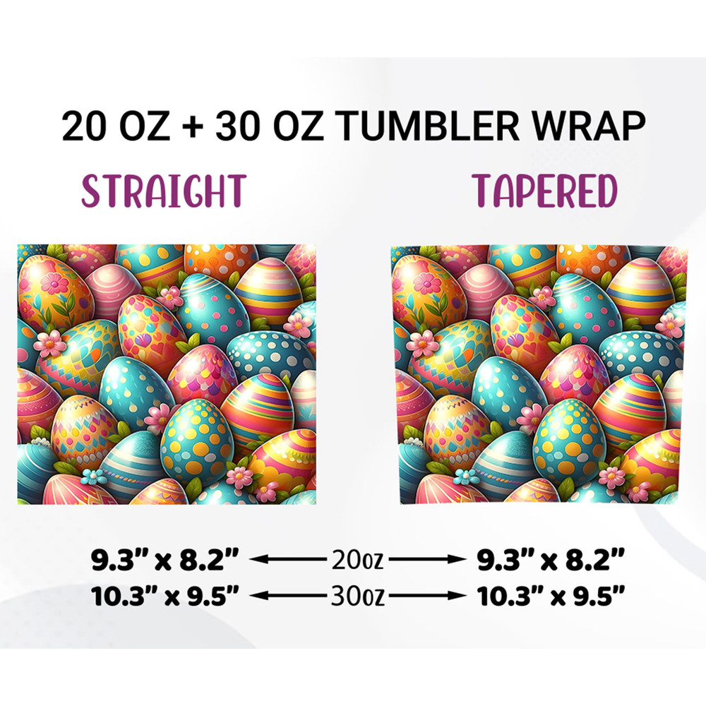 Easter Eggs Tumbler Wrap 20oz Skinny PNG 1