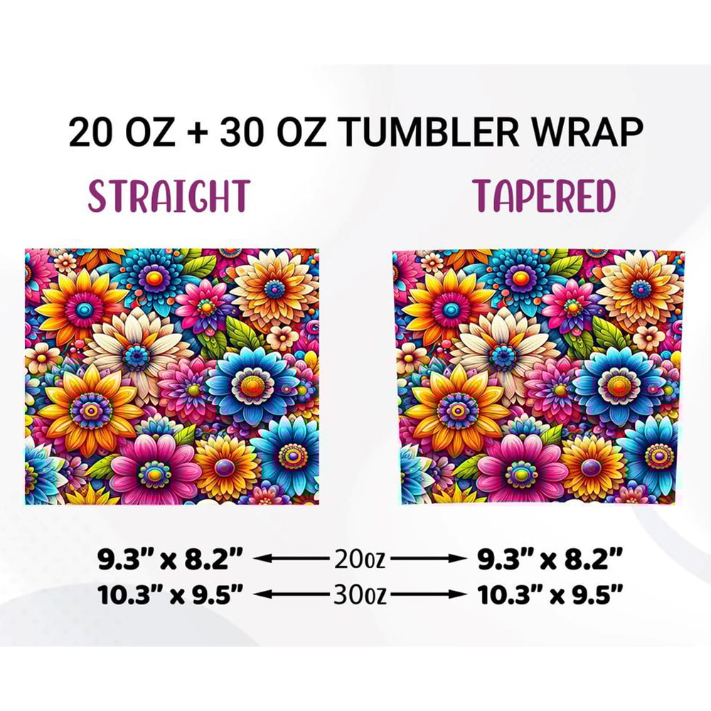 Flowers Skinny Tumbler 20OZ Skinny PNG Sublimation 1