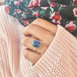natural rainbow labradorite gemstone ring solid 925 sterling silver ring handmade women ring gift for friend