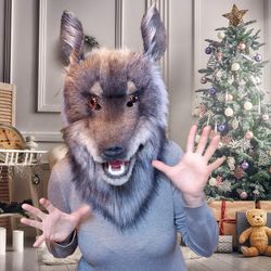 Wolf - werewolf, carnival mask, cosplay, fursuit.