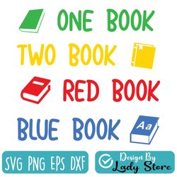 one book two book red book svg png jpg eps, dr seuss svg
