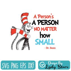a person's no matter how small dr. seuss svg cat in hat svg dr seuss svg sayings
