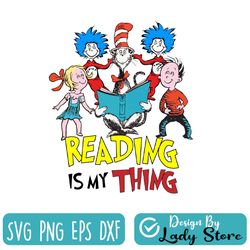 reading is my thing read across svg png, silhouette cut file, instant download