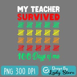 100 days of school png, my teacher survived 100 days of me png, happy 100th day of school png