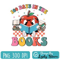 100 days in the books reading teacher 100th day of school png