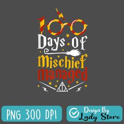100 days of mischief managed shirt 100th day of school kids png
