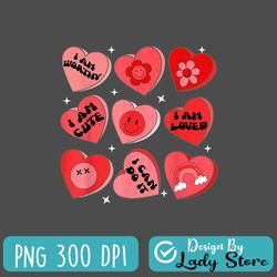 groovy candy heart i am valentines day mens womens kids png
