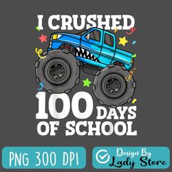 100 days of school monster truck png, 100th day of school boys png, monster truck lover 100th day of school png