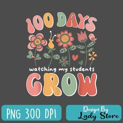 100 days growing boho flowers teacher 100th day of school png