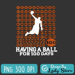 happy 100th day of school basketball png, 100th day balls boys png, back to school png