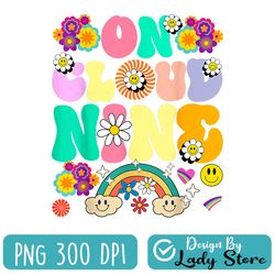 retro cloud nine flower happy 9th birthday 9 years old png