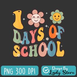 happy 100th day of school png, groovy 100 days of school teacher png, teachers students png