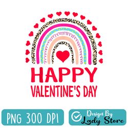happy valentines day leopard rainbow for girls kids womens png