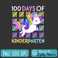 100 days of kindergarten unicorn teacher girls toddler kids png