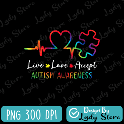 live love accept autism month tie dye png