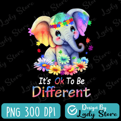 elephant autism awareness it's ok to be different boys kids png