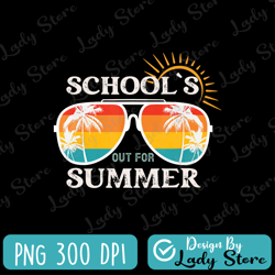school's out for summer png, groovy sublimation design, teacher summer png, last day of school