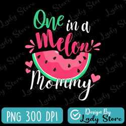 one in a melon mommy png, birthday party matching family group png, watermelon png