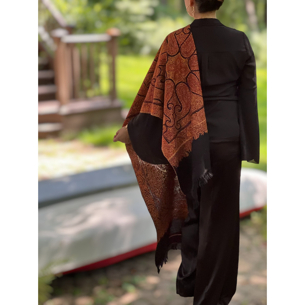 Limited Edition Hand Embroidered Wool Shawl 4