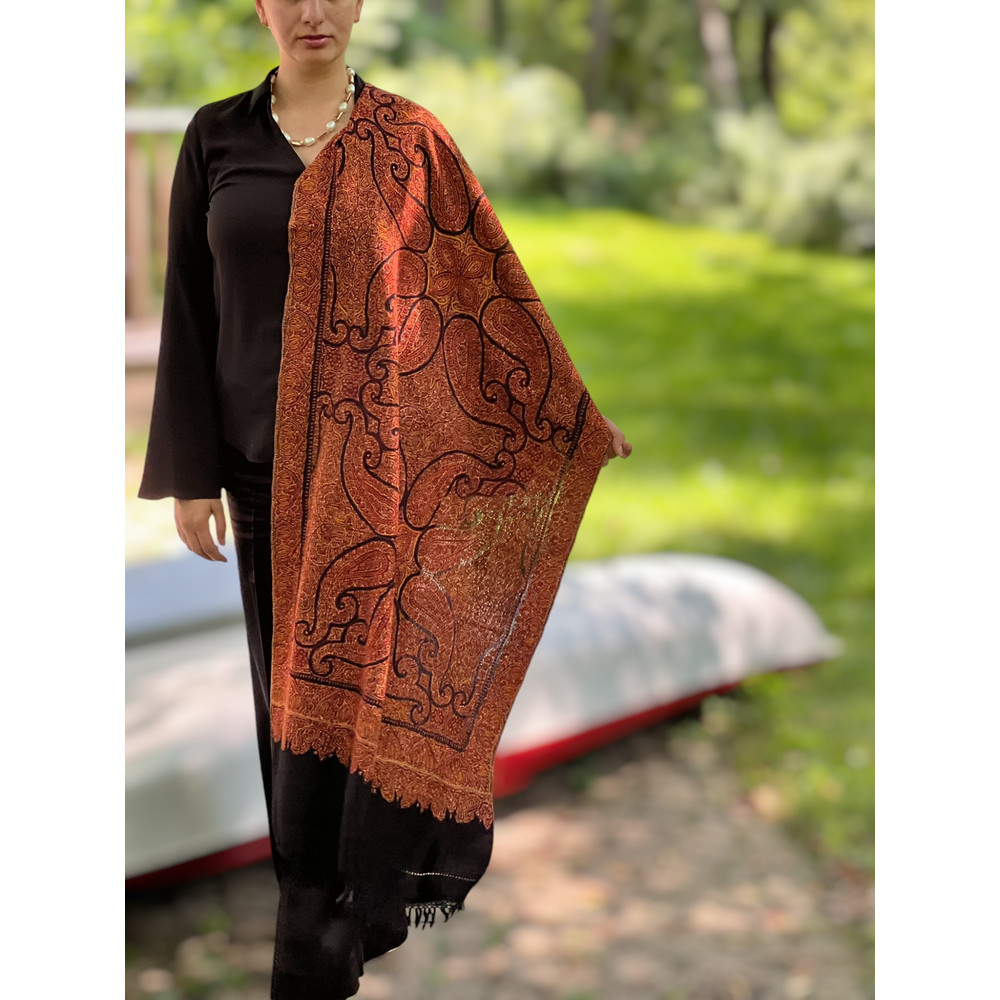Limited Edition Hand Embroidered Wool Shawl 7