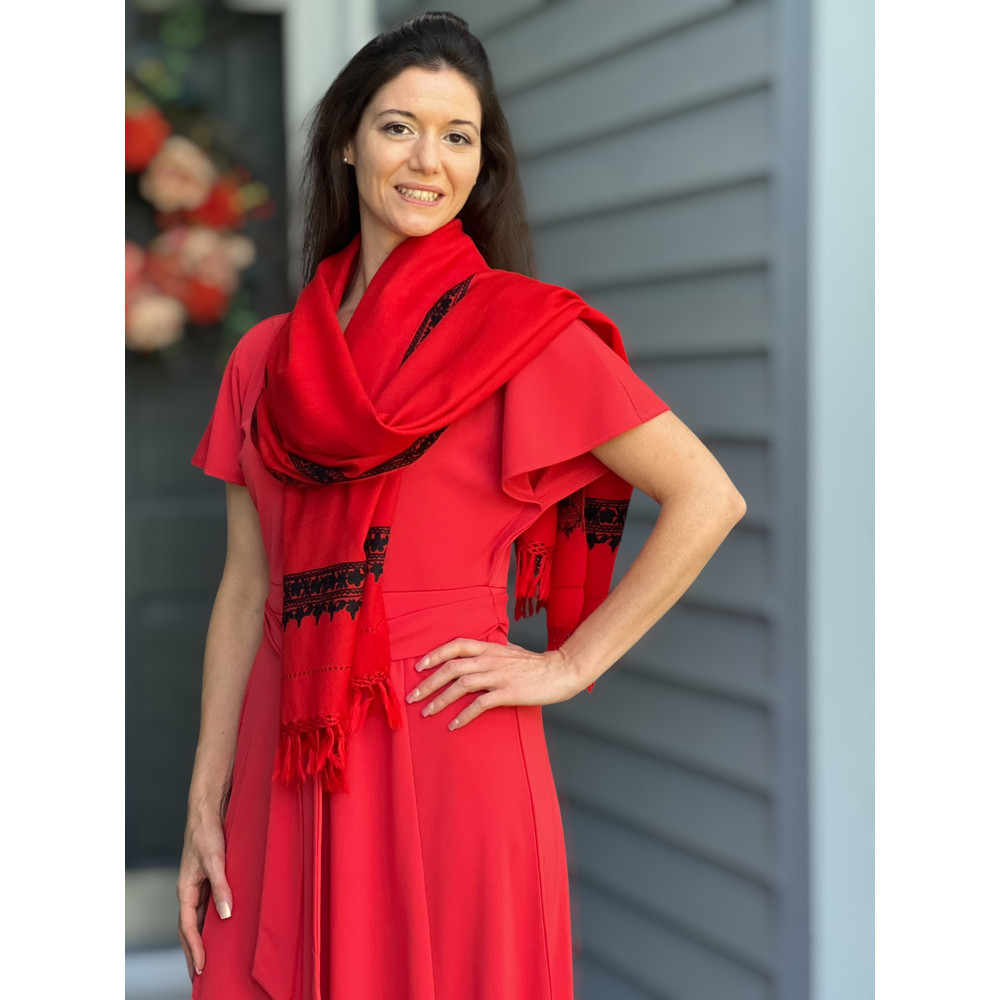 Embroidered Wool Wrap 0