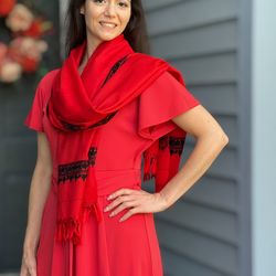 embroidered wool wrap