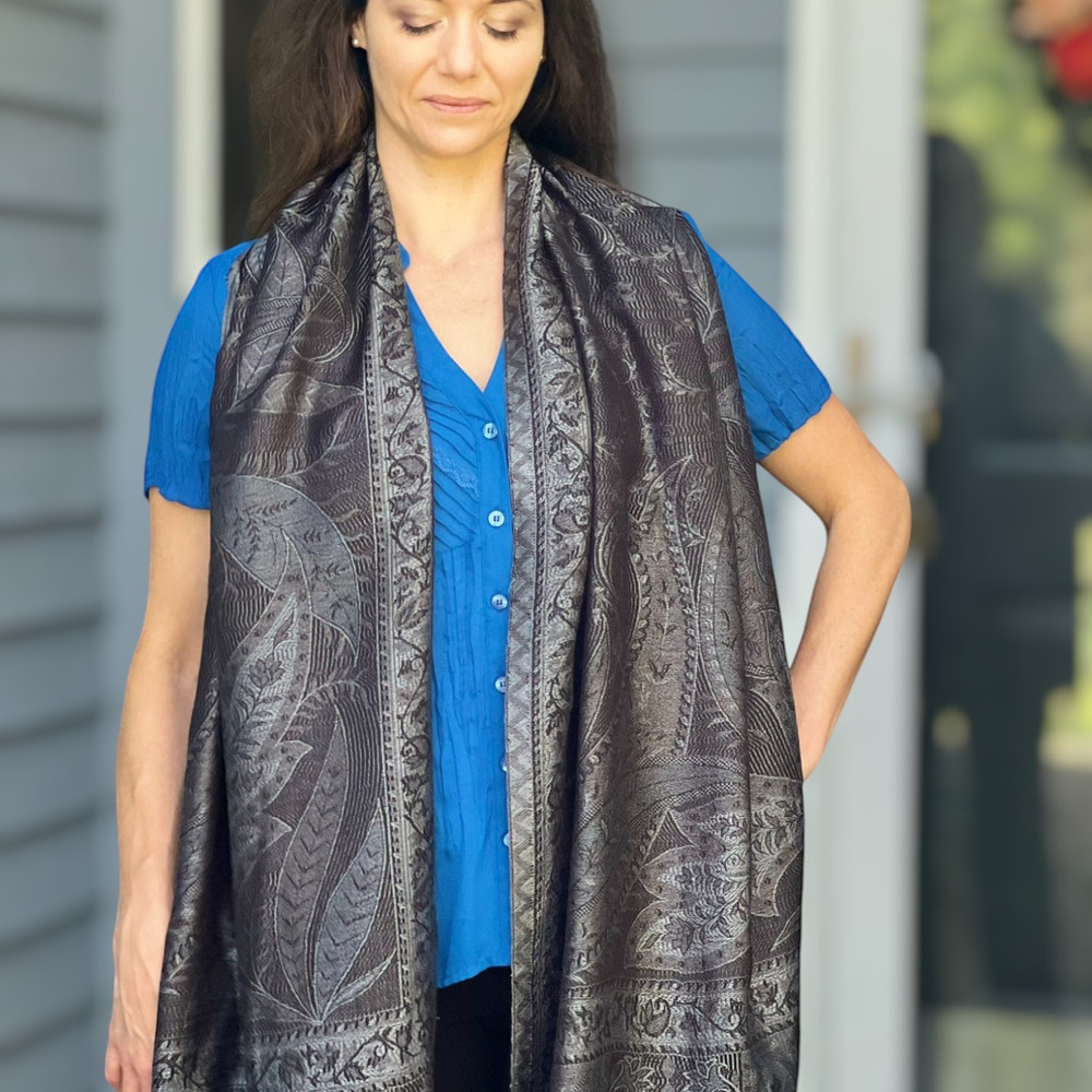 Modal Silk Jamawar Shawl 2