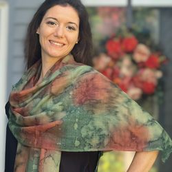 hand painted ombre watercolor fine wool scarves