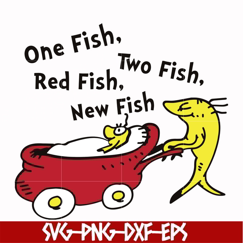 DR00037-One fish two fish red fish new fish svg, png, dxf, eps file DR00037.jpg