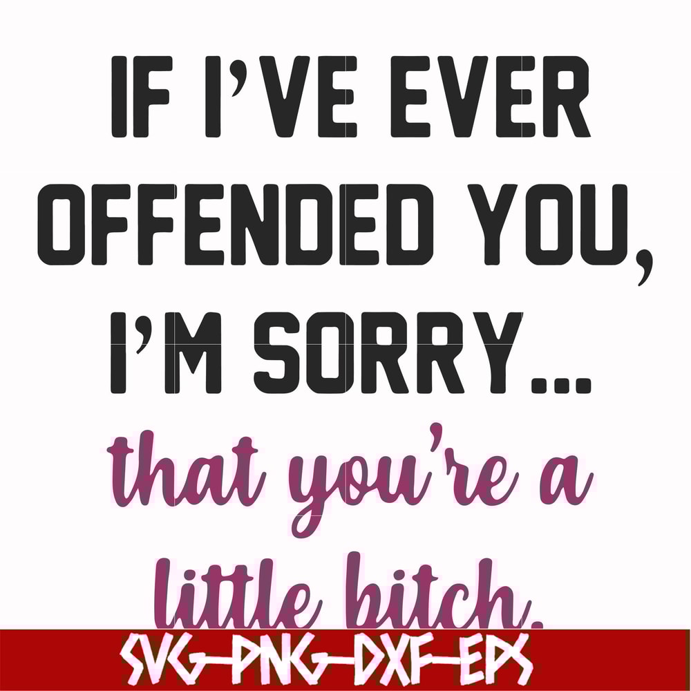 FN000506-If I've ever offended you I'm sorry that you're a little bitch svg, png, dxf, eps file FN000506.jpg